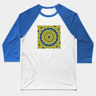 Peacock Feathers Mandala Kaleidoscope Abstract 1 Baseball T-Shirt